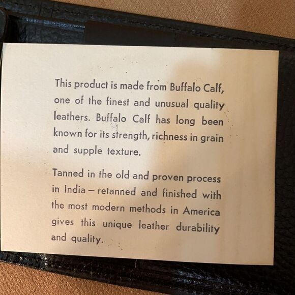 Vintage 60s Water Buffalo black Leather Wallet NIB - Picture 7 of 12